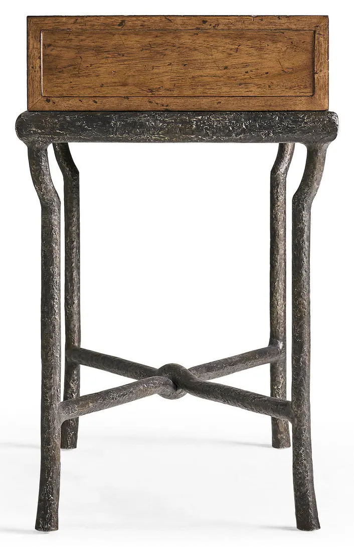 Jonathan Charles 491317-CMF Forge Iron Storage Side Table Jonathan Charles 491317-CMF Forge Iron Storage Side Table