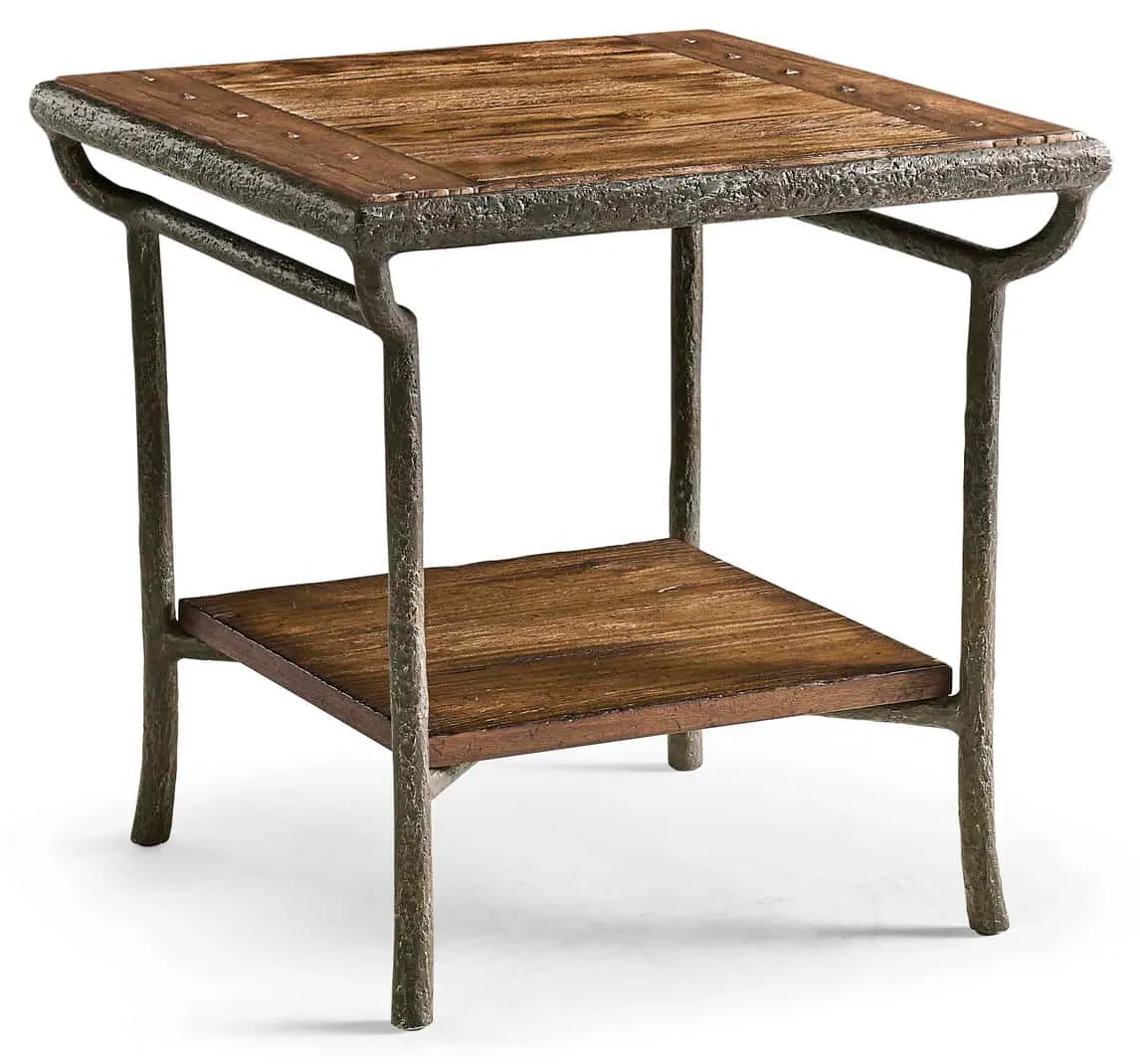 Jonathan Charles 491316-CMF Forge Iron Square End Table Jonathan Charles 491316-CMF Forge Iron Square End Table