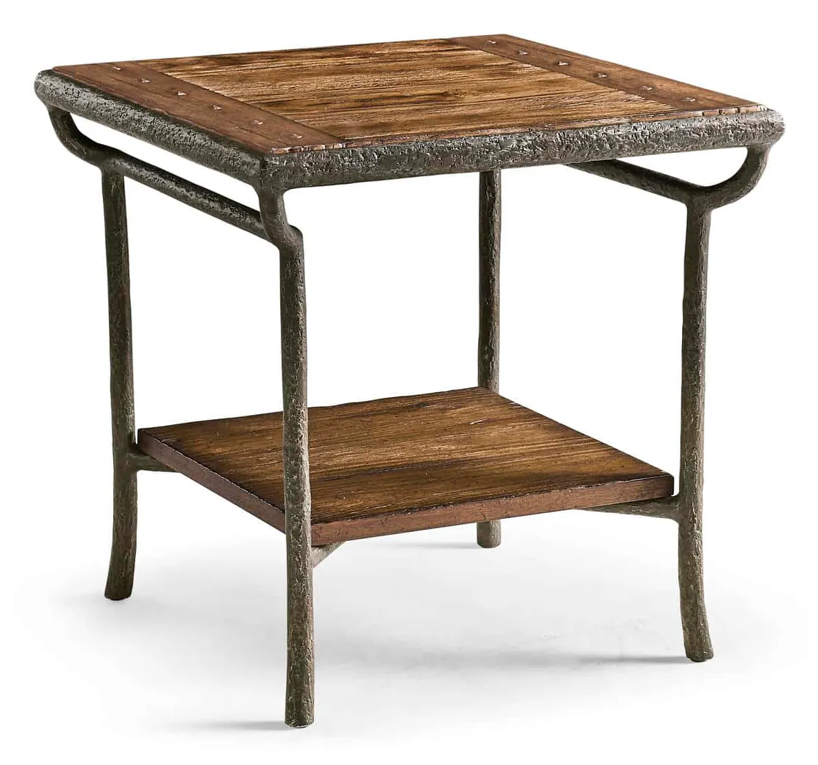 Jonathan Charles 491316-CMF Forge Iron Square End Table Jonathan Charles 491316-CMF Forge Iron Square End Table