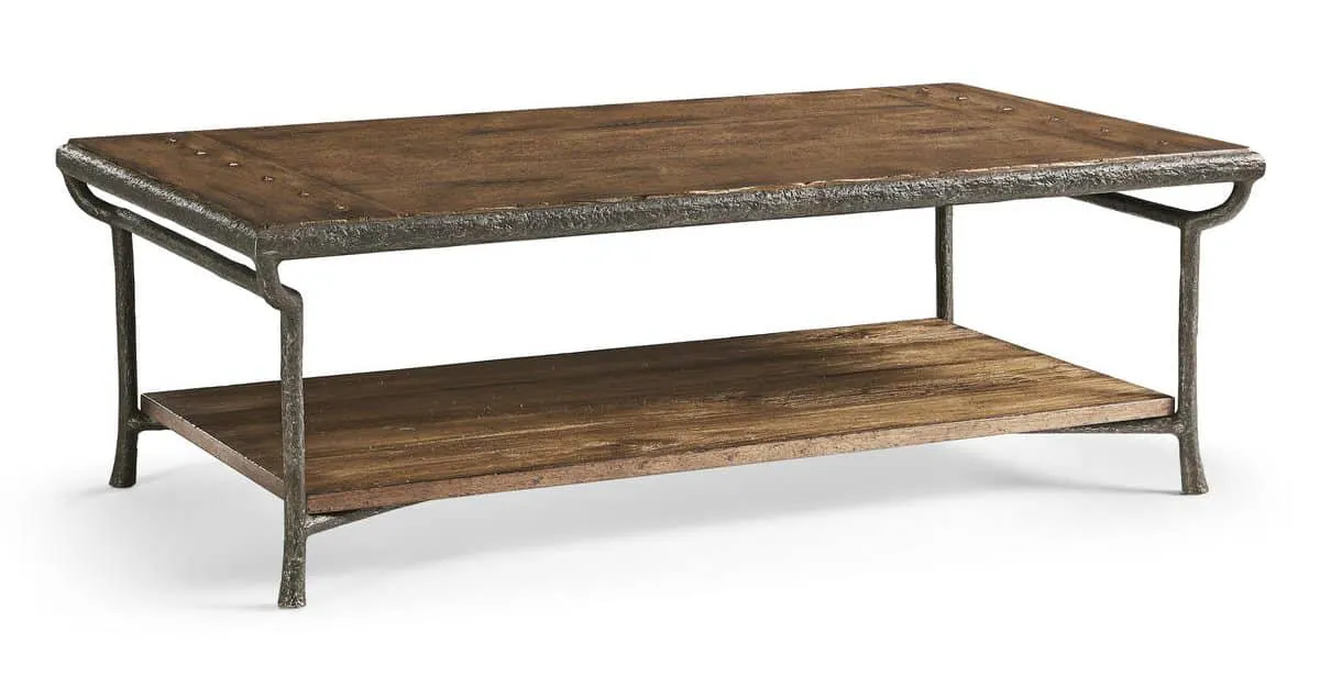 Jonathan Charles 491315-CMF Forge Iron Cocktail Table