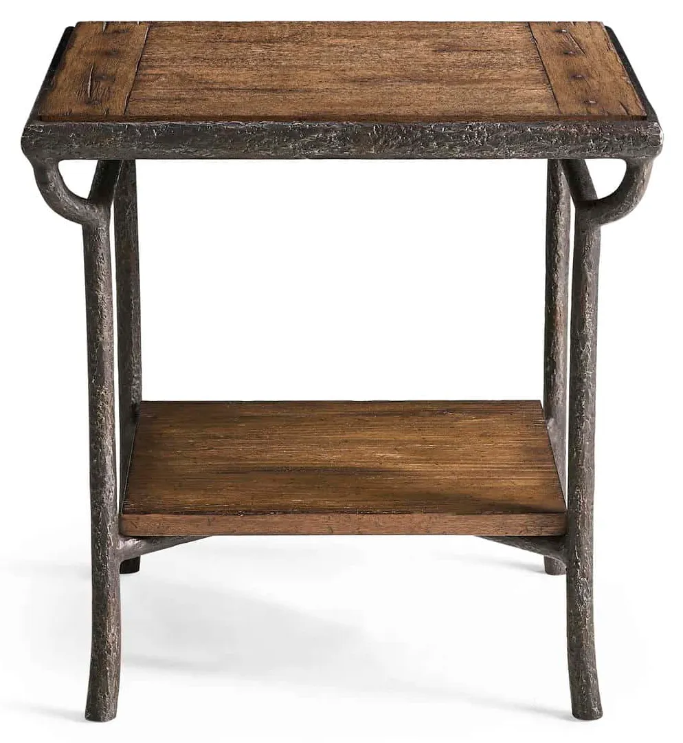 Jonathan Charles 491316-CMF Forge Iron Square End Table Jonathan Charles 491316-CMF Forge Iron Square End Table