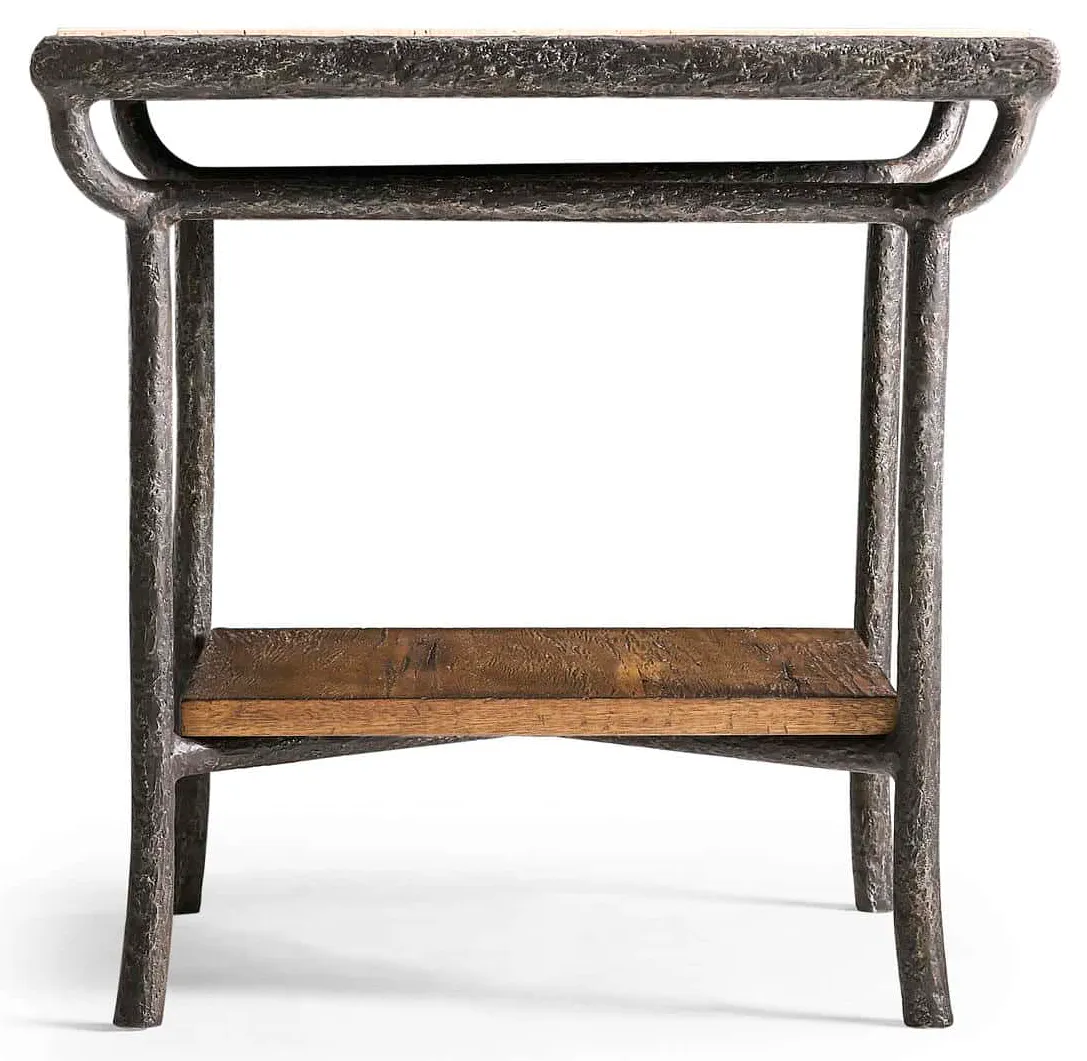 Jonathan Charles 491316-CMF Forge Iron Square End Table Jonathan Charles 491316-CMF Forge Iron Square End Table