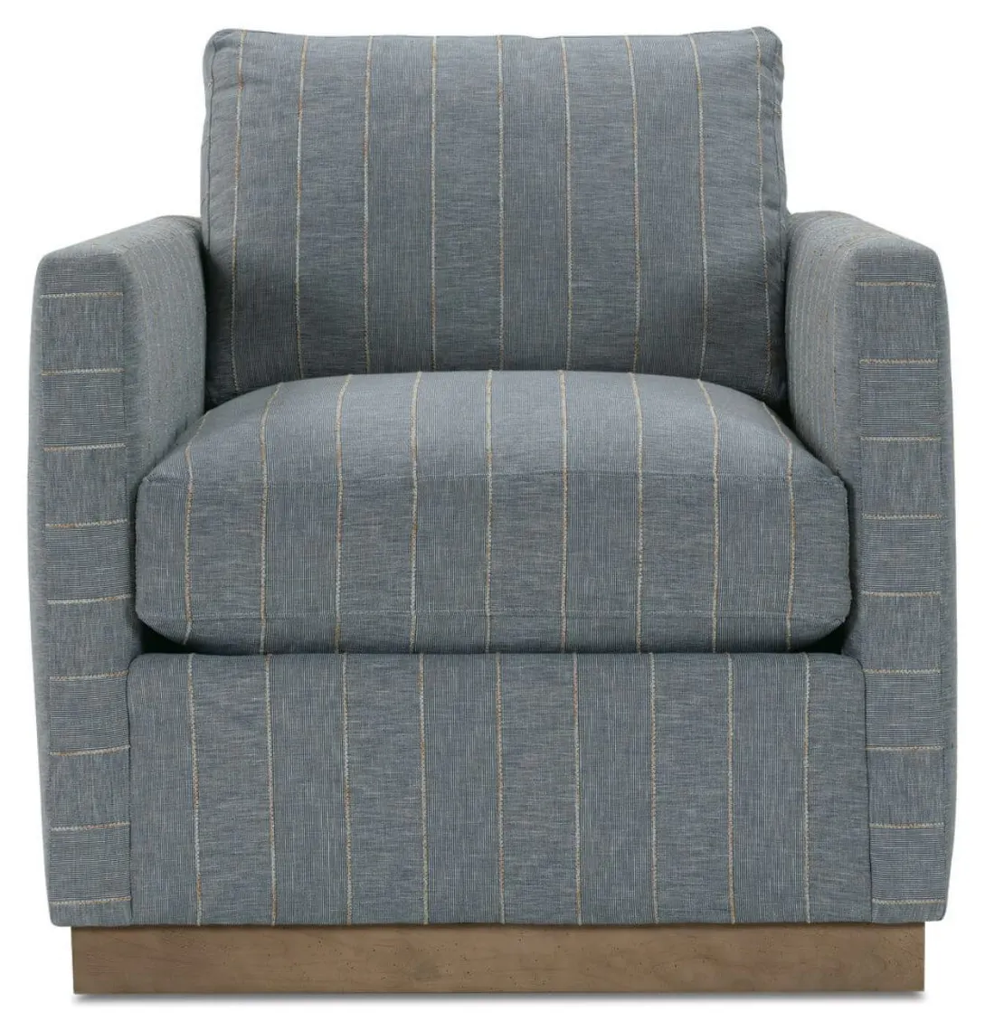 Rowe Furniture ALLIE-016-EDP-2 Quick Ship Allie Swivel - Indigo Kid-proof Stripe Rowe Furniture ALLIE-016-EDP-2 Quick Ship Allie Swivel - Indigo Kid-proof Stripe