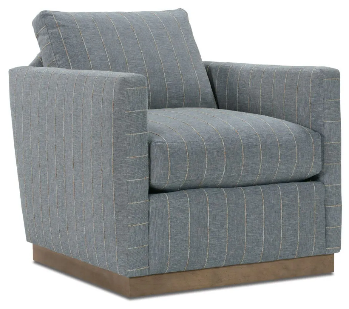 Rowe Furniture ALLIE-016-EDP-2 Quick Ship Allie Swivel - Indigo Kid-proof Stripe Rowe Furniture ALLIE-016-EDP-2 Quick Ship Allie Swivel - Indigo Kid-proof Stripe