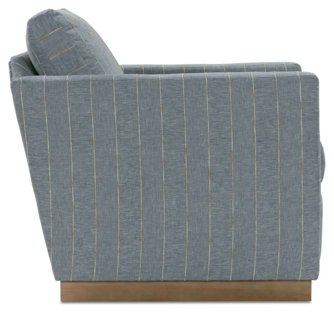 Rowe Furniture ALLIE-016-EDP-2 Quick Ship Allie Swivel - Indigo Kid-proof Stripe Rowe Furniture ALLIE-016-EDP-2 Quick Ship Allie Swivel - Indigo Kid-proof Stripe