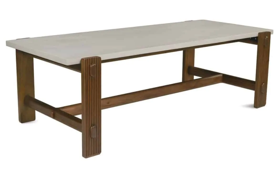 Rowe Furniture RR-11010-806 A/B Kindred Rectangle Dining Table – Mineral Top with Sesame Base