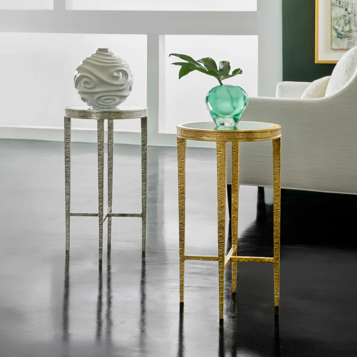Modern History MH1203F03 Texture Round Spot Table-Ant. Brass Modern History MH1203F03 Texture Round Spot Table-Ant. Brass