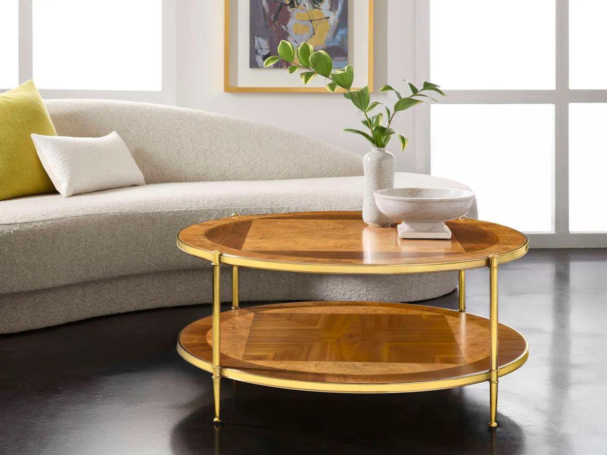 Modern History MH1211F01 Oak Burl & Walnut Round Cocktail Modern History MH1211F01 Oak Burl & Walnut Round Cocktail