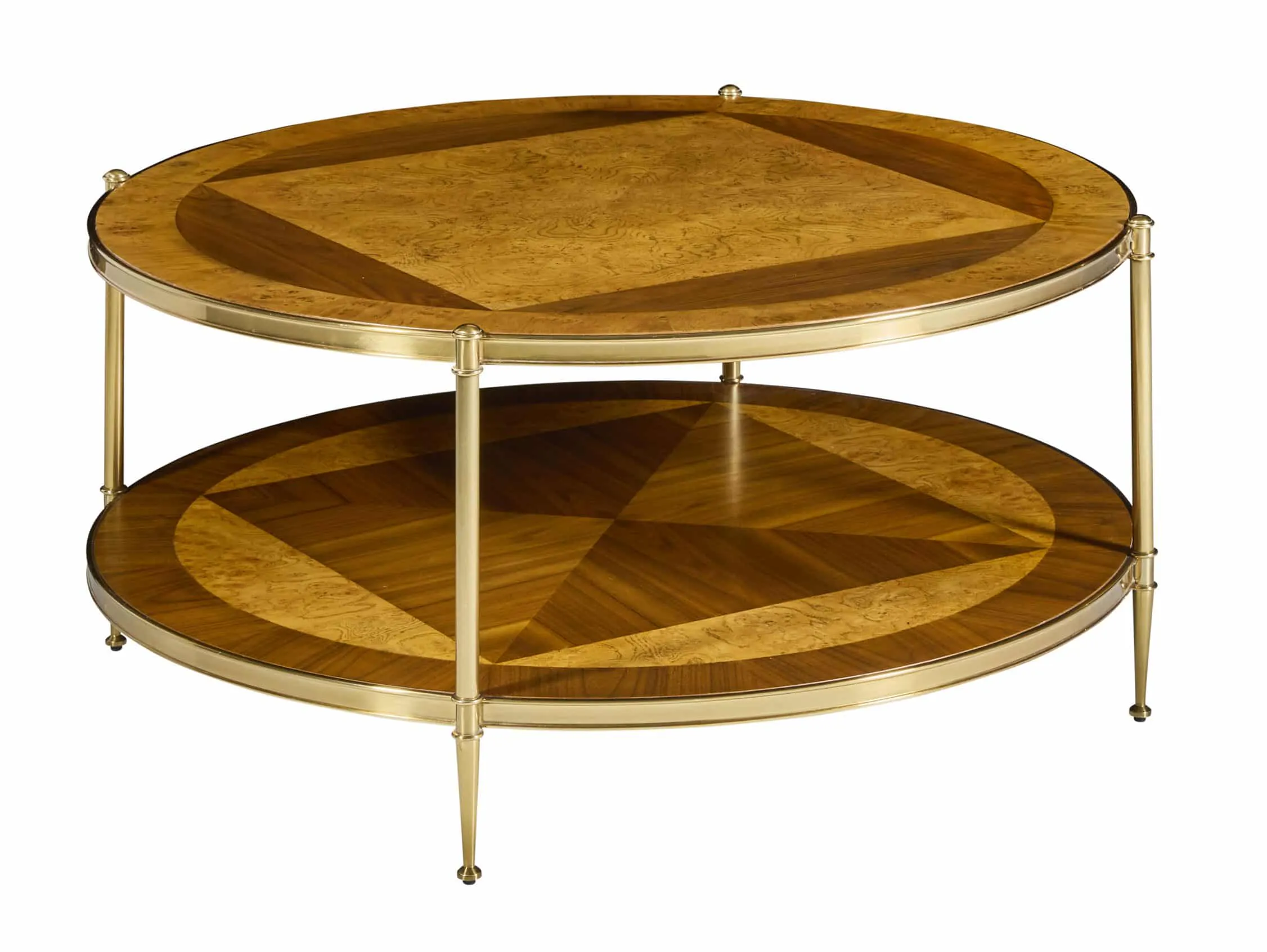 Modern History MH1211F01 Oak Burl & Walnut Round Cocktail