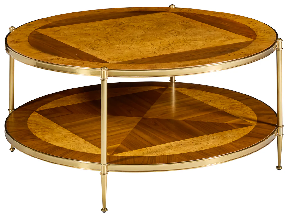 Modern History MH1211F01 Oak Burl & Walnut Round Cocktail Modern History MH1211F01 Oak Burl & Walnut Round Cocktail
