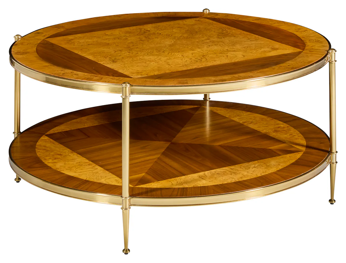 Modern History MH1211F01 Oak Burl & Walnut Round Cocktail Modern History MH1211F01 Oak Burl & Walnut Round Cocktail