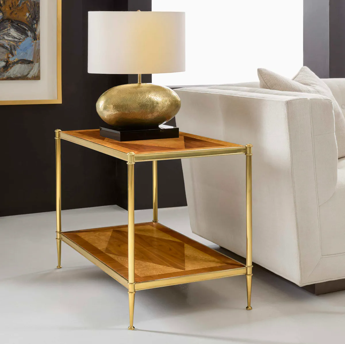 Modern History MH1212F01 Oak Burl & Walnut End Table Modern History MH1212F01 Oak Burl & Walnut End Table