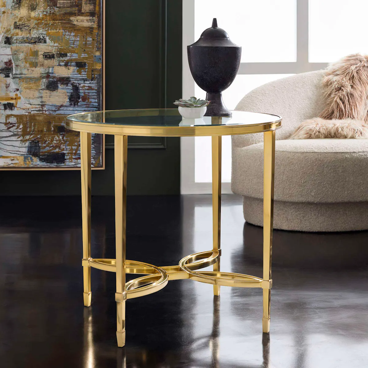 Modern History MH1226F01 Brielle Round End Table Modern History MH1226F01 Brielle Round End Table