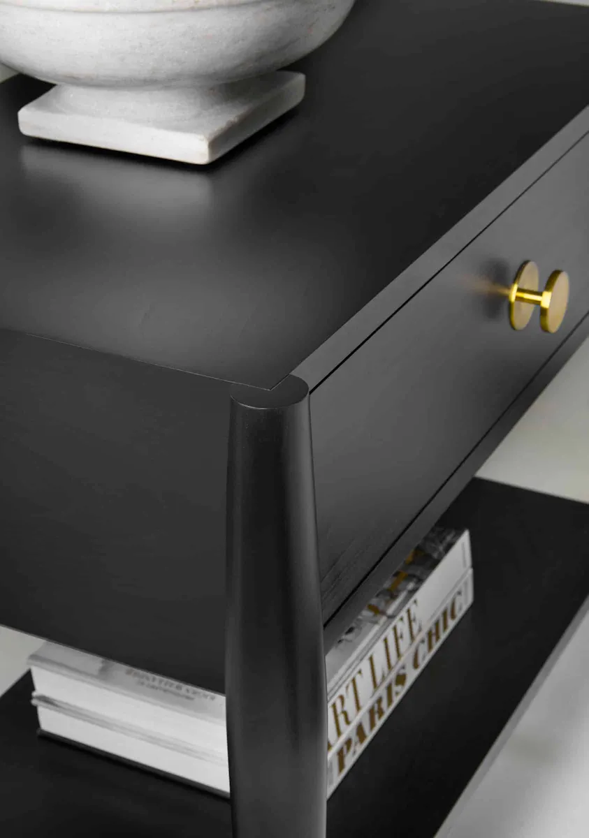 Modern History MH1246F01 Concourde Bedside Table-Ebony Modern History MH1246F01 Concourde Bedside Table-Ebony