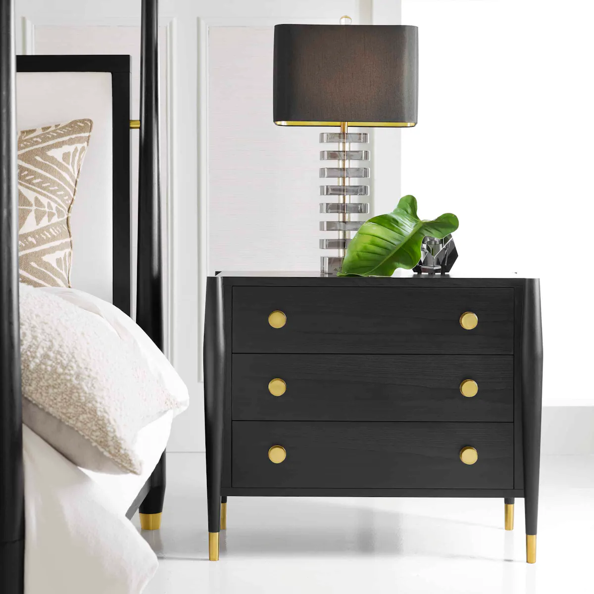 Modern History MH1247F01 Concourde Bedside Chest-Ebony Modern History MH1247F01 Concourde Bedside Chest-Ebony