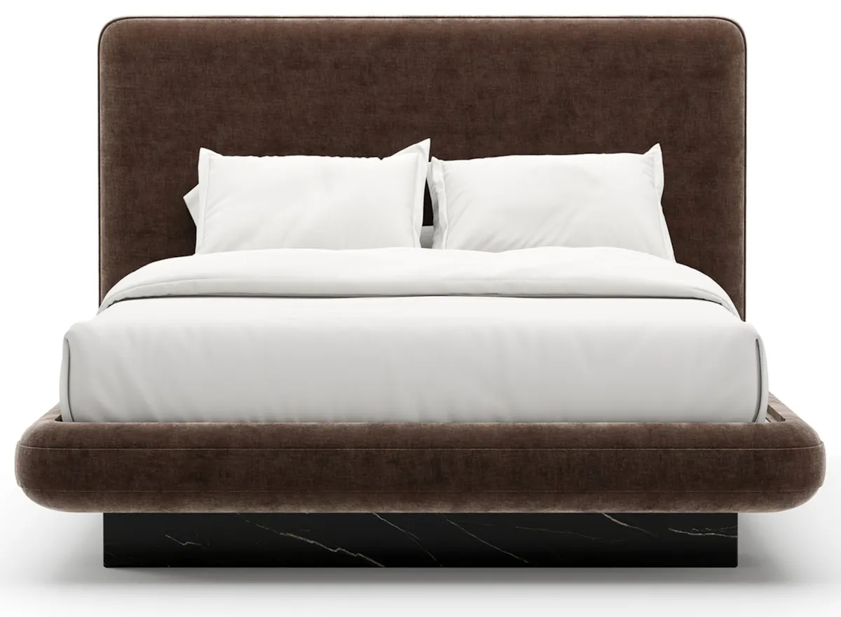 Caracole CLA-425V-107 Overlap Uph Qn Bed Dark Taupe Caracole CLA-425V-107 Overlap Uph Qn Bed Dark Taupe