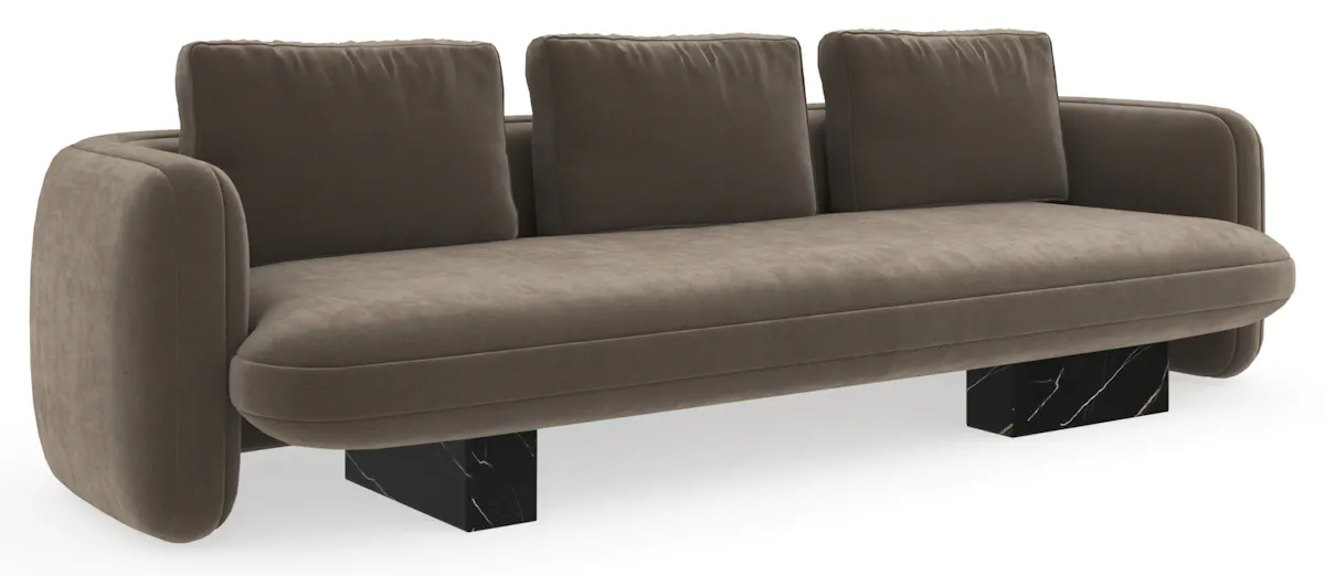 Caracole UPH-425V-011-A Overlap Sofa Dark Taupe Caracole UPH-425V-011-A Overlap Sofa Dark Taupe