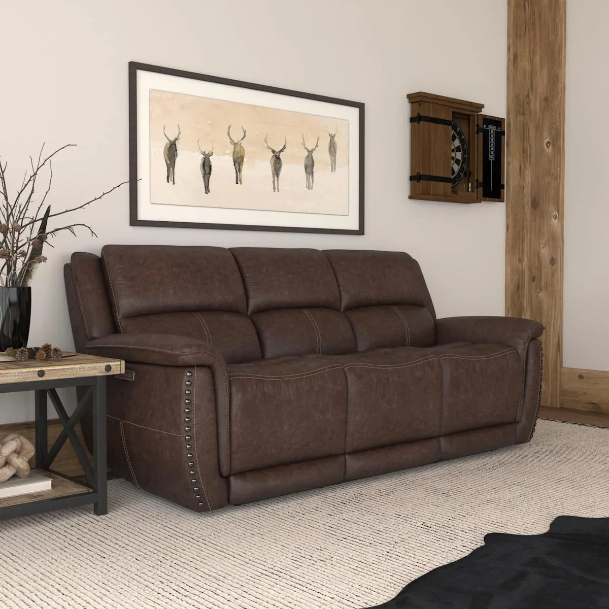 Flexsteel 1011-62PH-34970 Beau Sable Fabric Power Reclining Sofa with Power Headrests Flexsteel 1011-62PH-34970 Beau Sable Fabric Power Reclining Sofa with Power Headrests
