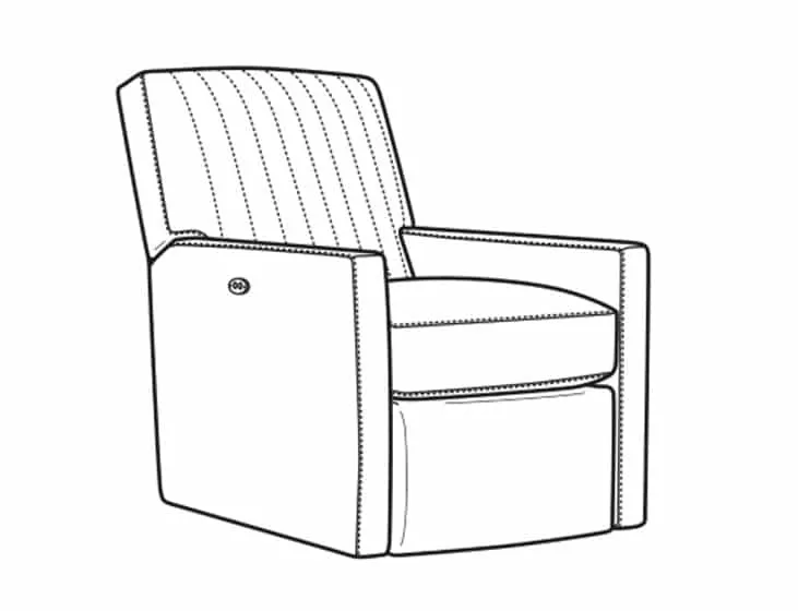 CR Laine 1775-05CHSWPR Malcolm Swivel Power Recliner Channel Back