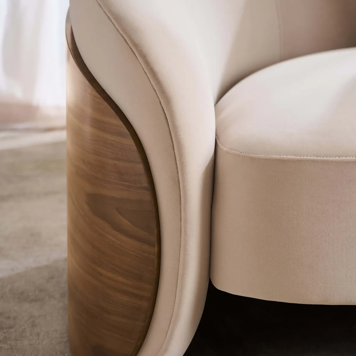 Caracole UPH-425V-115-A Fleur Wood Back Sofa Caracole UPH-425V-115-A Fleur Wood Back Sofa
