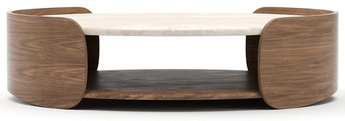 Caracole CLA-425V-4027 Fleur Open Cocktail Table W/Wood Shelf Caracole CLA-425V-4027 Fleur Open Cocktail Table W/Wood Shelf