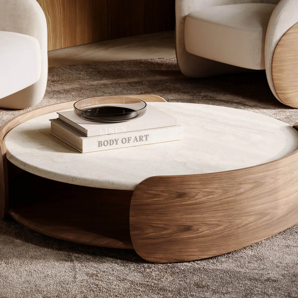 Caracole CLA-425V-4027 Fleur Open Cocktail Table W/Wood Shelf Caracole CLA-425V-4027 Fleur Open Cocktail Table W/Wood Shelf