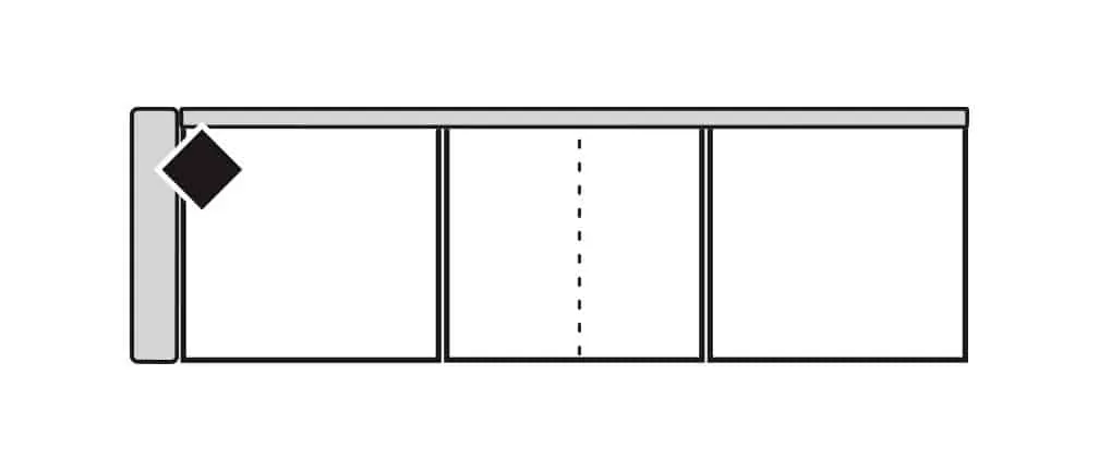 Four Seasons 4-337S-LSF EASTON LSF 3 SEAT SOFA