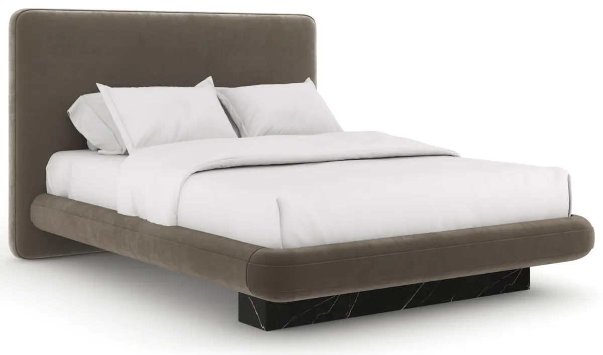 Caracole CLA-425V-107 Overlap Uph Qn Bed Dark Taupe Caracole CLA-425V-107 Overlap Uph Qn Bed Dark Taupe