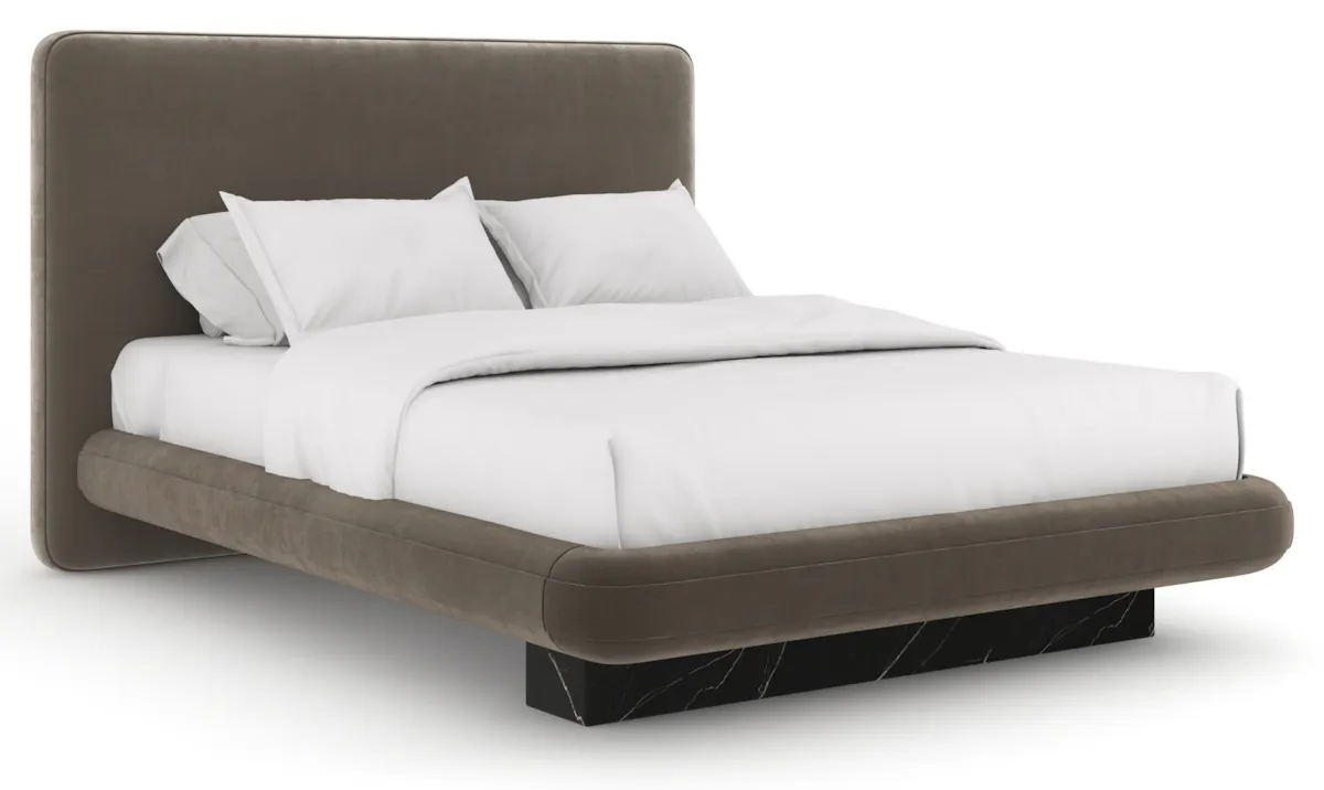 Caracole CLA-425V-107 Overlap Uph Qn Bed Dark Taupe Caracole CLA-425V-107 Overlap Uph Qn Bed Dark Taupe