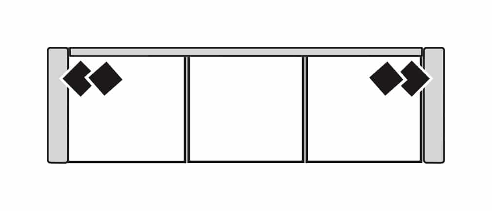 Four Seasons 47095GS REESE 3 SEAT GRANDE SOFA
