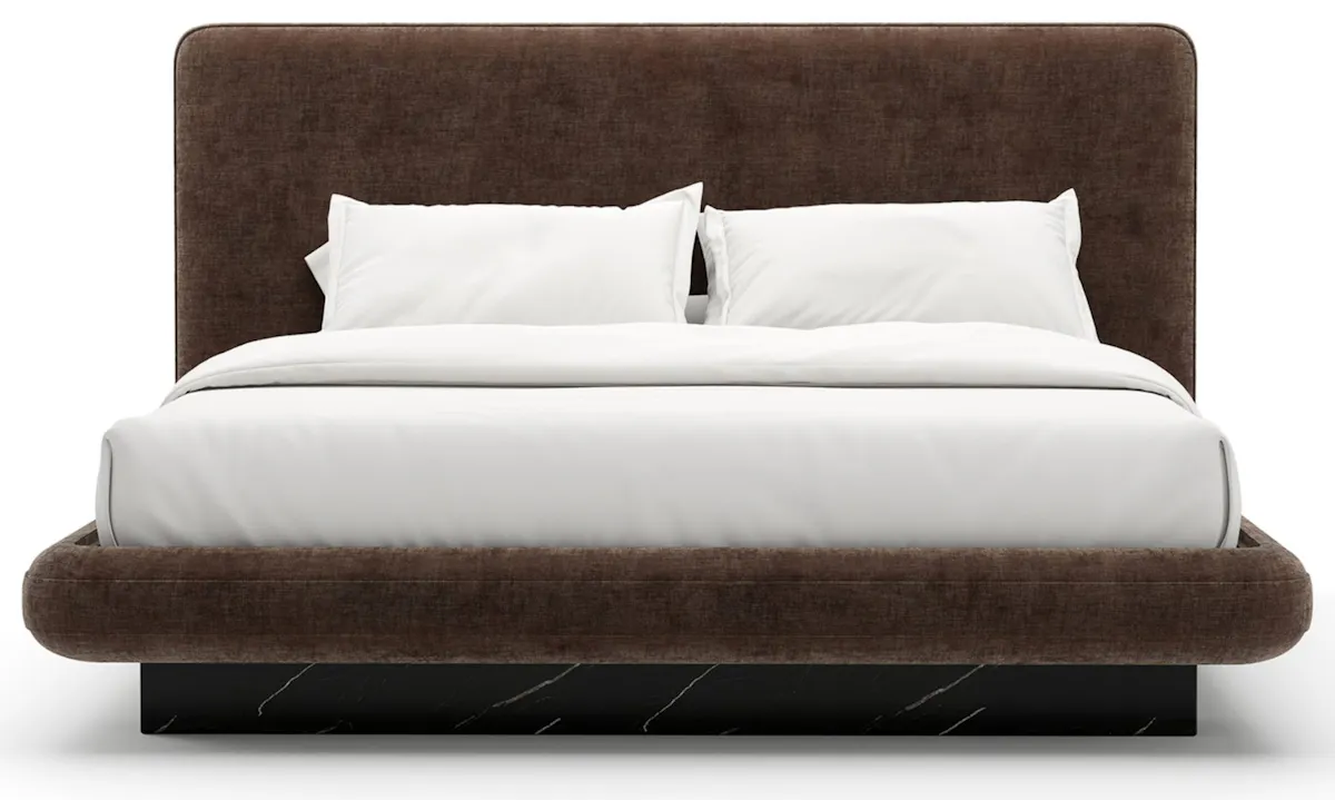 Caracole CLA-425V-127 Overlap Uph Kg Bed Dark Taupe Caracole CLA-425V-127 Overlap Uph Kg Bed Dark Taupe