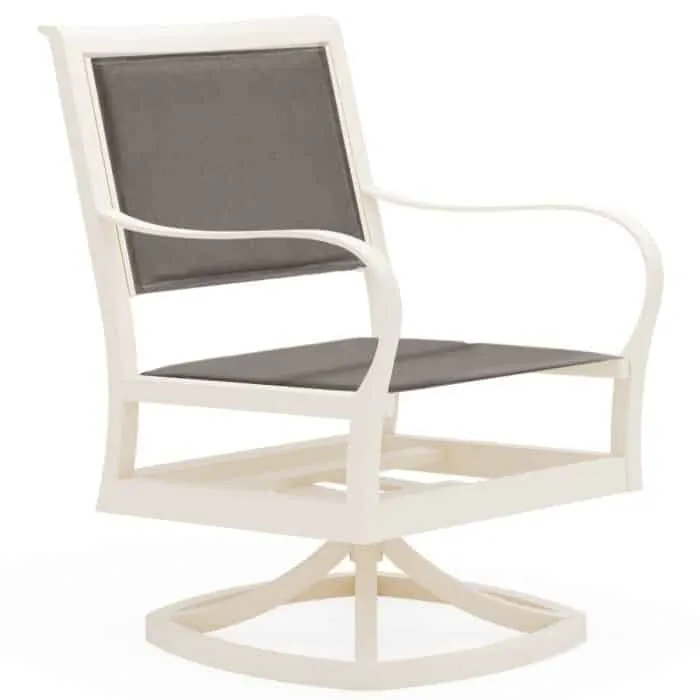 Woodard 5S0572 Scala Padded Sling Swivel Dining Chair