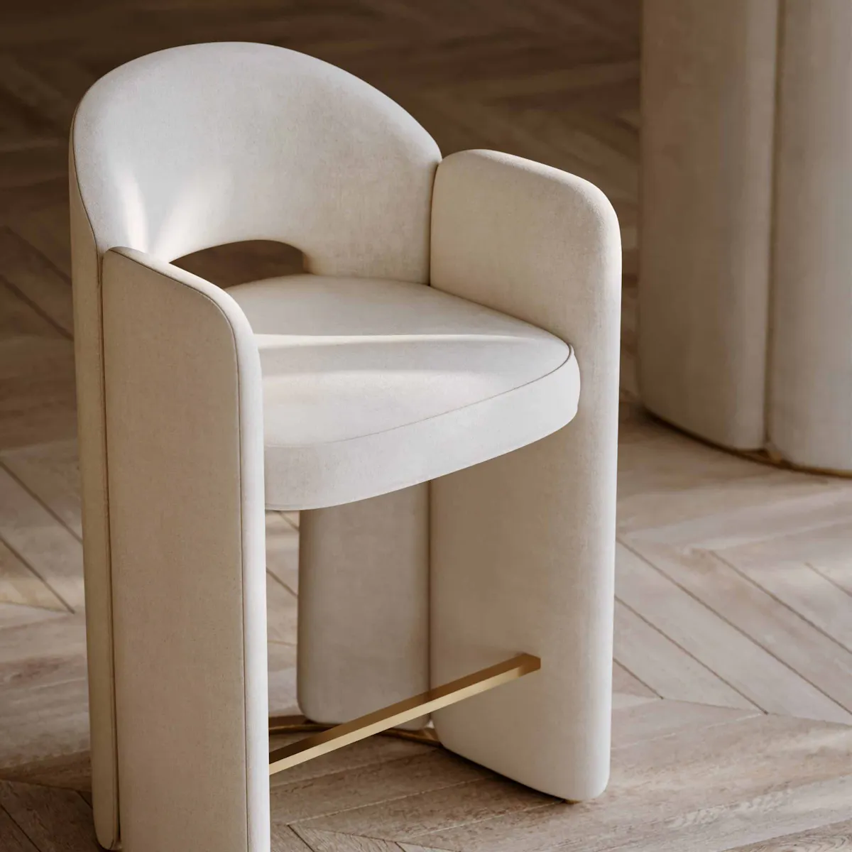 Caracole CLA-425V-301 Overlap Bar Stool Ivory Caracole CLA-425V-301 Overlap Bar Stool Ivory