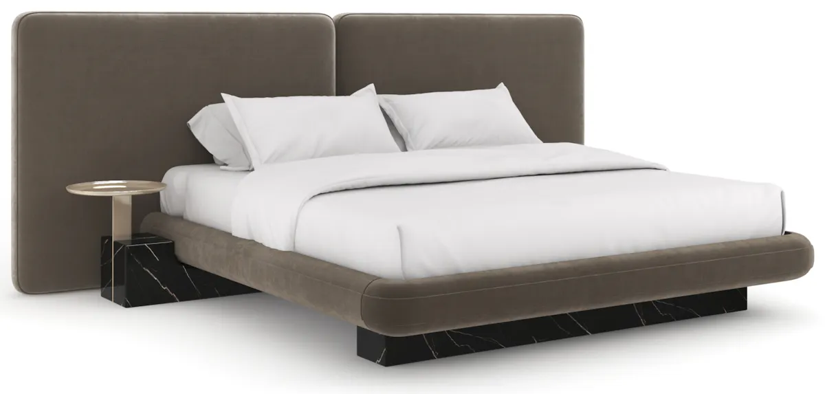 Caracole CLA-425V-109 Overlap Uph 2 Pnl Qn Bed Dk Taupe Caracole CLA-425V-109 Overlap Uph 2 Pnl Qn Bed Dk Taupe