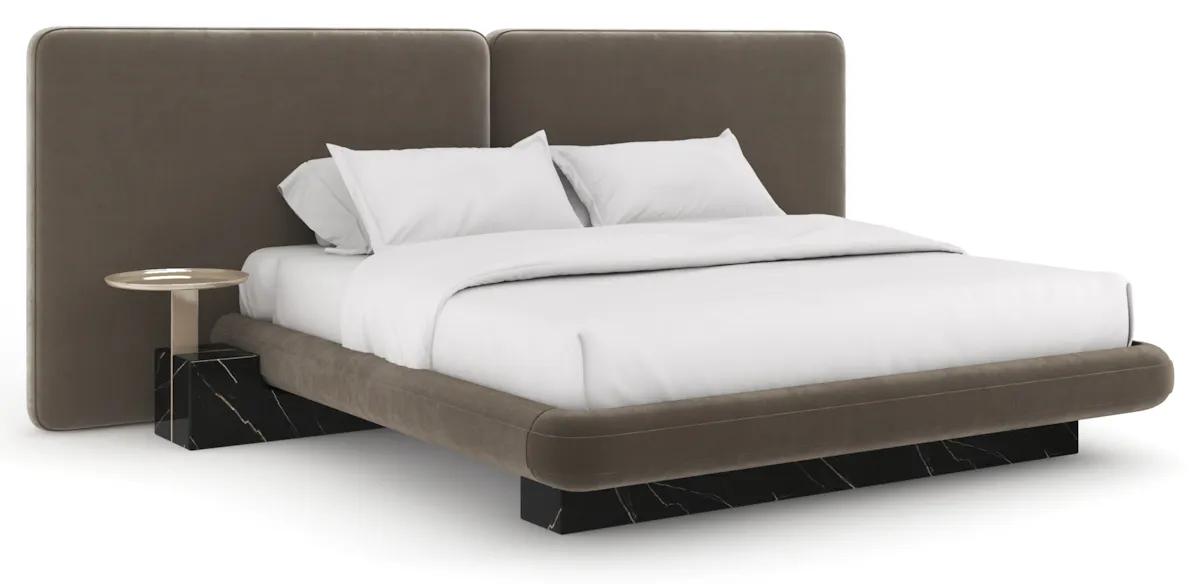 Caracole CLA-425V-109 Overlap Uph 2 Pnl Qn Bed Dk Taupe Caracole CLA-425V-109 Overlap Uph 2 Pnl Qn Bed Dk Taupe