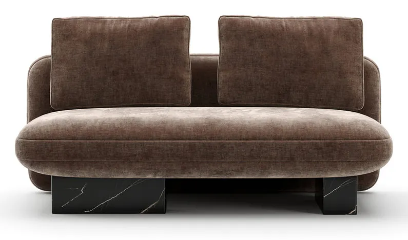 Caracole UPH-425V-AL5-A Overlap Armless Loveseat Dk Taupe Caracole UPH-425V-AL5-A Overlap Armless Loveseat Dk Taupe