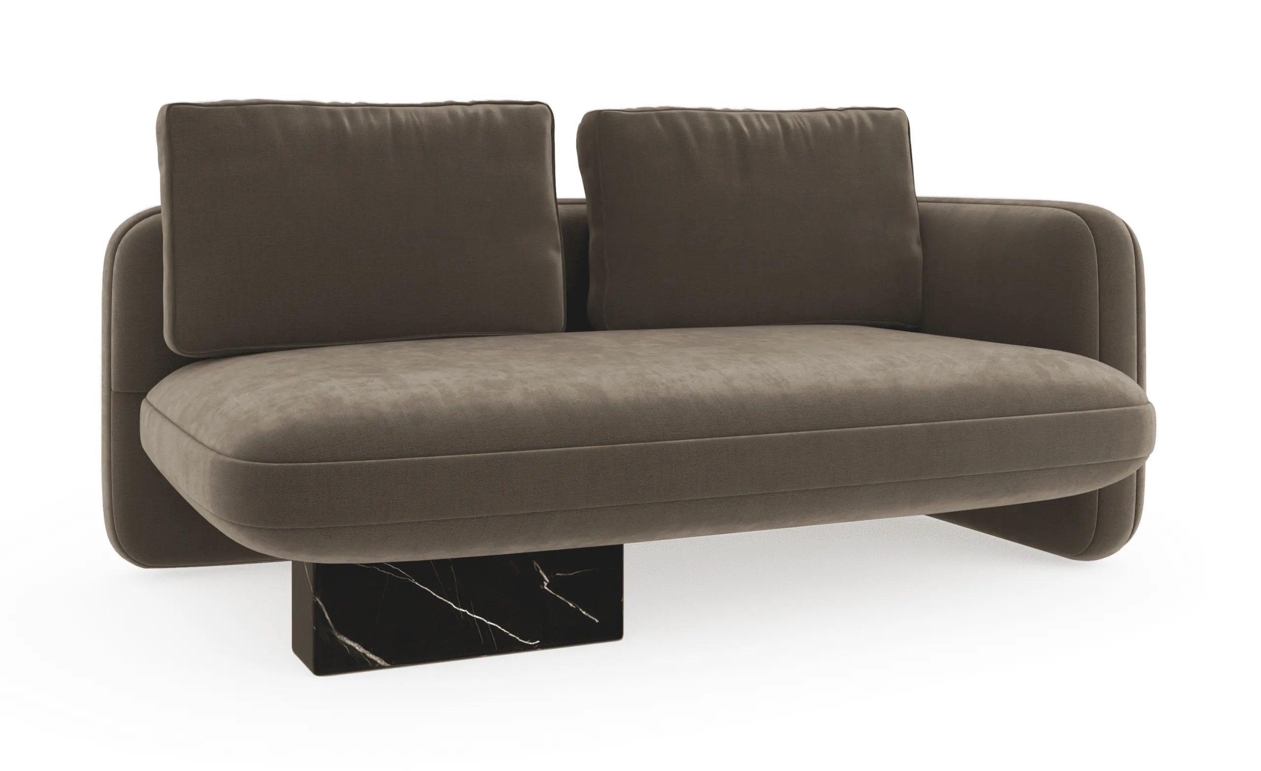 Caracole UPH-425V-RL5-A Overlap RAF Loveseat Dark Taupe