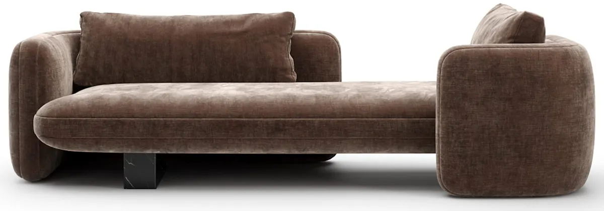 Caracole UPH-425V-072-A Overlap Bedroom Chaise Dark Taupe Caracole UPH-425V-072-A Overlap Bedroom Chaise Dark Taupe