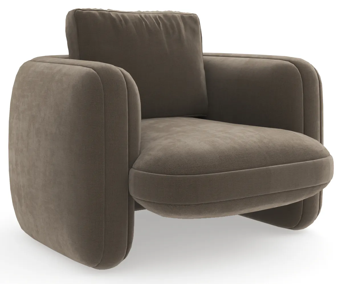 Caracole UPH-425V-032-A Overlap Chair Dark Taupe Caracole UPH-425V-032-A Overlap Chair Dark Taupe
