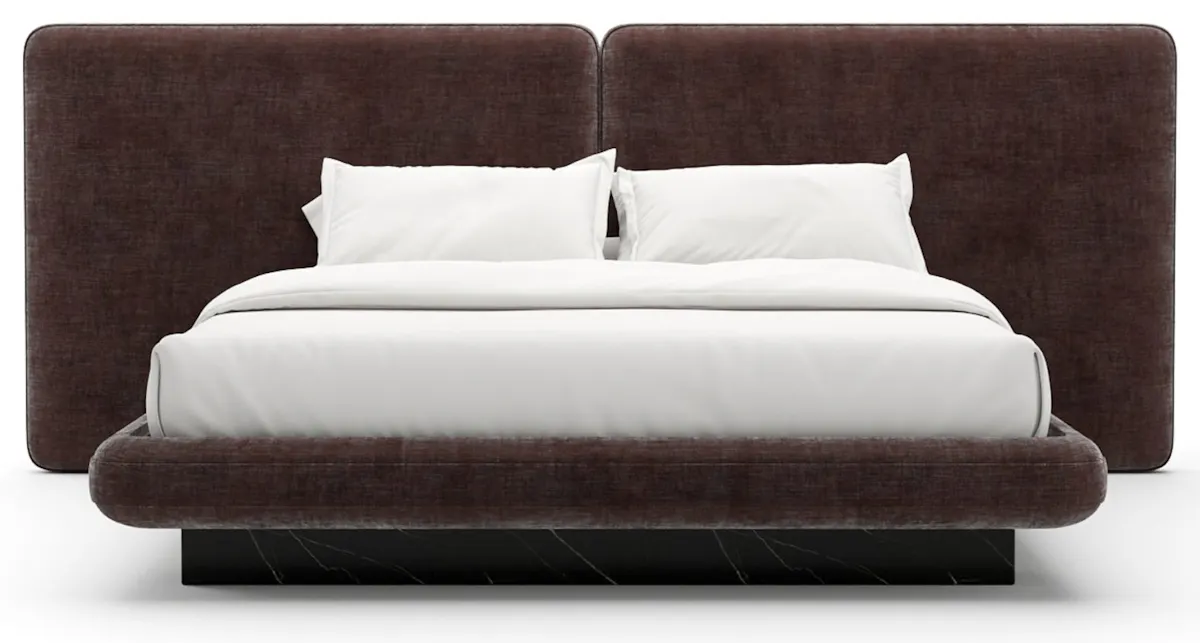Caracole CLA-425V-129 Overlap Uph 2 Pnl Kg Bed Dk Taupe Caracole CLA-425V-129 Overlap Uph 2 Pnl Kg Bed Dk Taupe