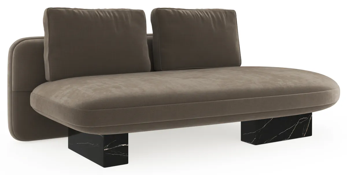 Caracole UPH-425V-LL7-A Overlap LAF Armless Bumper Dk Taupe Caracole UPH-425V-LL7-A Overlap LAF Armless Bumper Dk Taupe