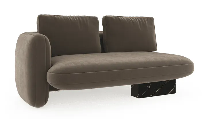 Caracole UPH-425V-LL5-A Overlap LAF Loveseat Dark Taupe