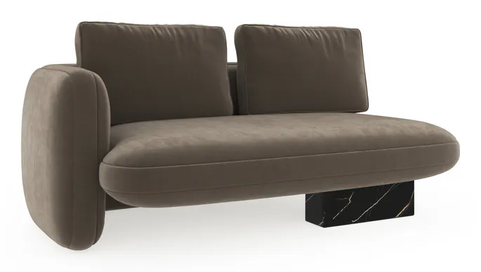 Caracole UPH-425V-LL5-A Overlap LAF Loveseat Dark Taupe Caracole UPH-425V-LL5-A Overlap LAF Loveseat Dark Taupe