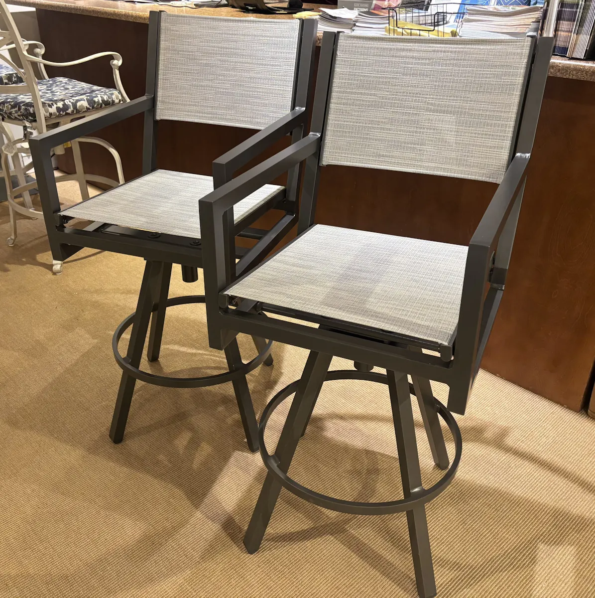 Woodard 570468 Pair of Palm Coast Bar Stools Woodard 570468 Pair of Palm Coast Bar Stools
