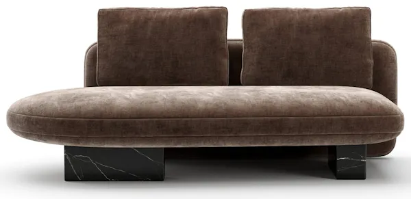 Caracole UPH-425V-RL7-A Overlap RAF Armless Bumper Dk Taupe Caracole UPH-425V-RL7-A Overlap RAF Armless Bumper Dk Taupe