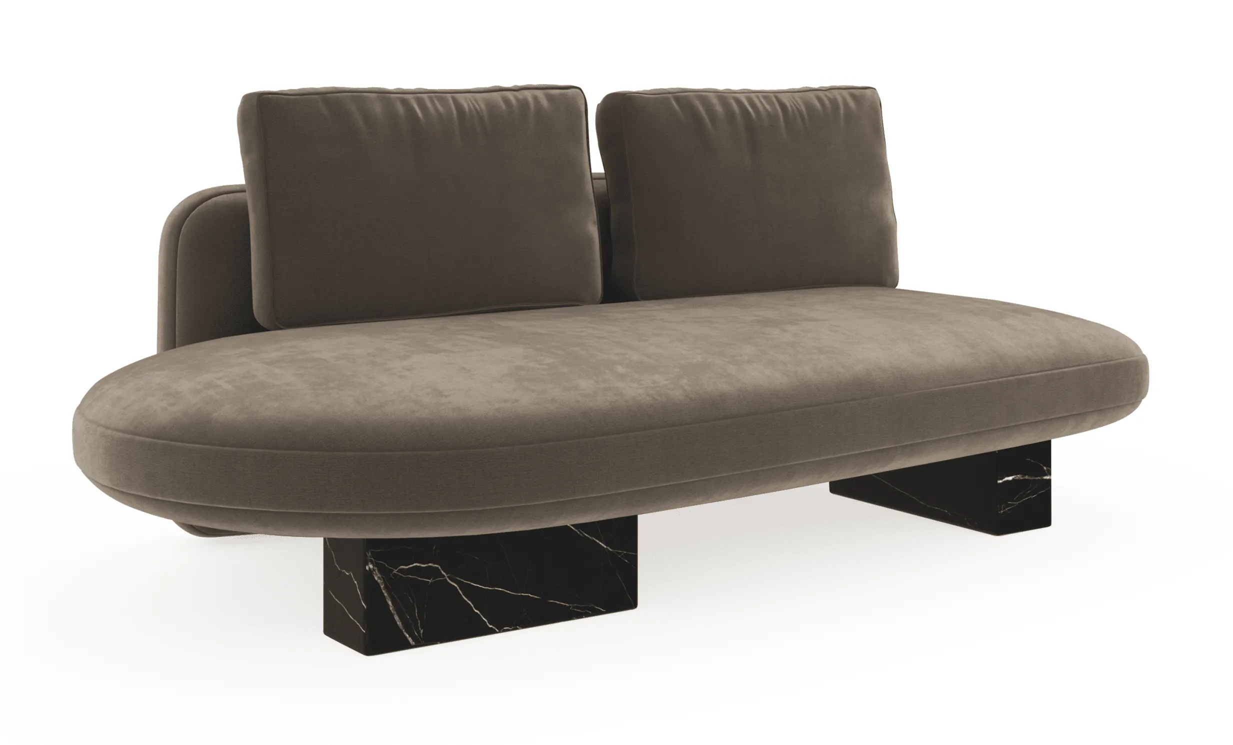 Caracole UPH-425V-RL7-A Overlap RAF Armless Bumper Dk Taupe