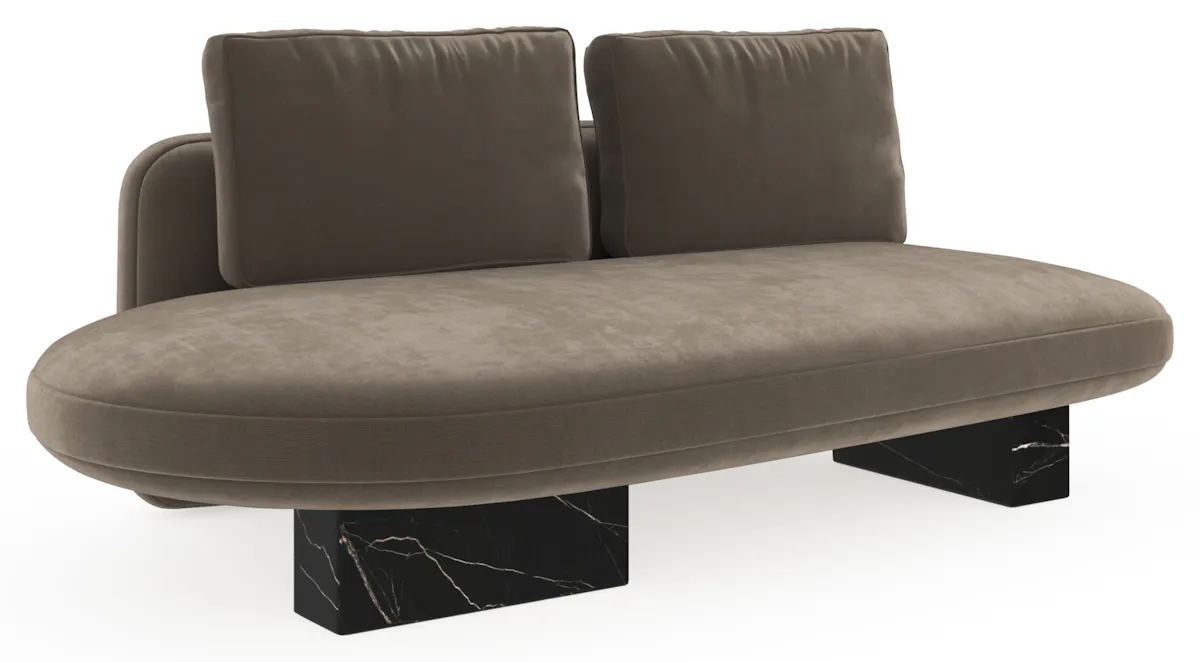 Caracole UPH-425V-RL7-A Overlap RAF Armless Bumper Dk Taupe Caracole UPH-425V-RL7-A Overlap RAF Armless Bumper Dk Taupe