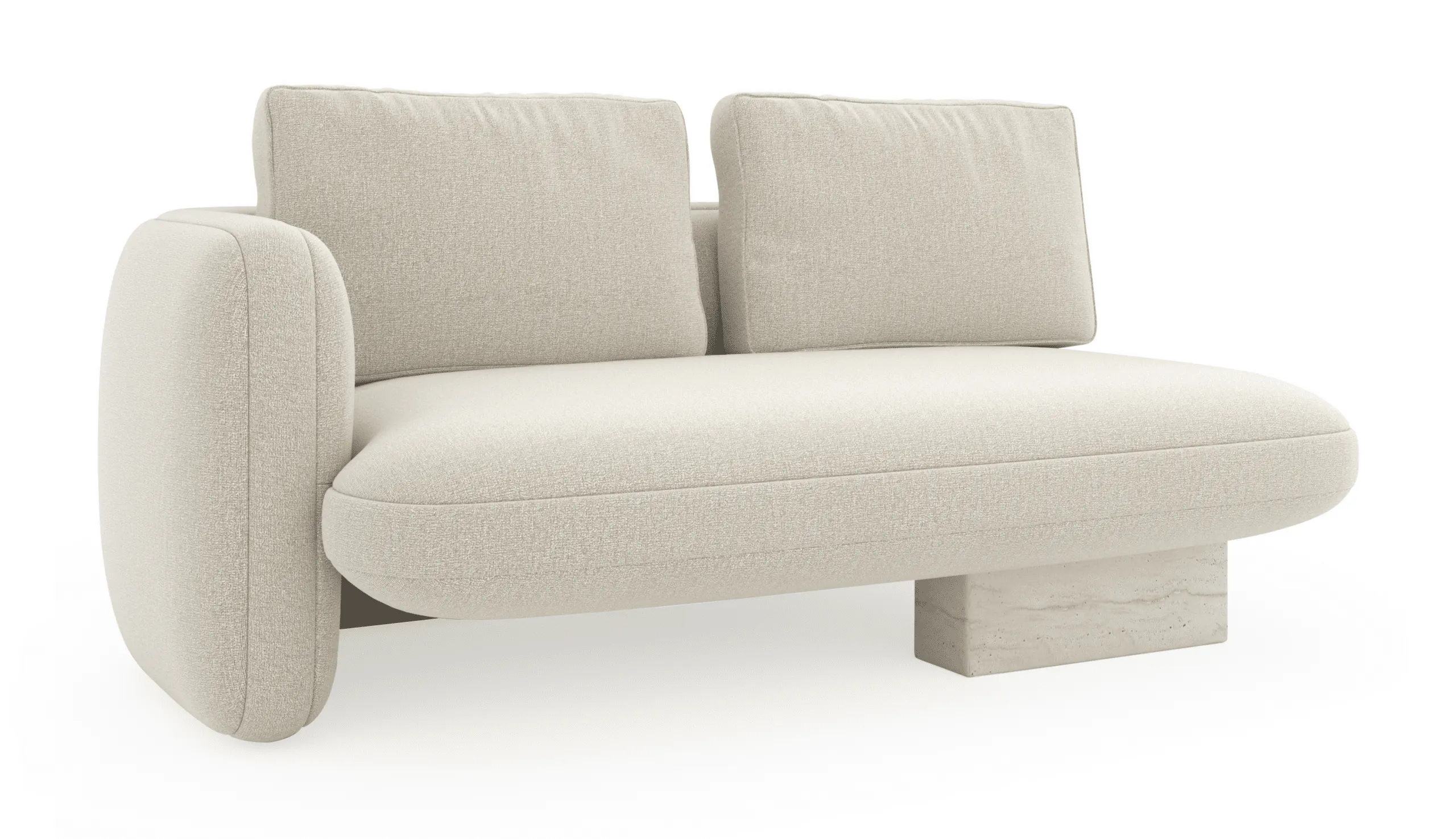 Caracole UPH-425V-LL5-B Overlap LAF Loveseat Ecru