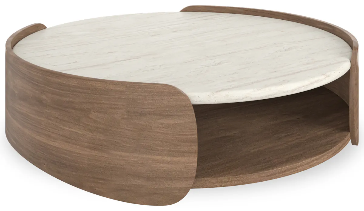 Caracole CLA-425V-4027 Fleur Open Cocktail Table W/Wood Shelf Caracole CLA-425V-4027 Fleur Open Cocktail Table W/Wood Shelf