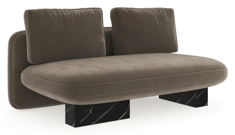 Caracole UPH-425V-AL5-A Overlap Armless Loveseat Dk Taupe Caracole UPH-425V-AL5-A Overlap Armless Loveseat Dk Taupe